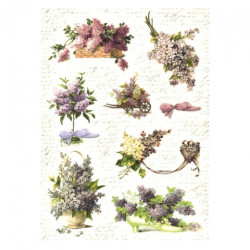 Rice decoupage paper lilac flowers A4 ITD R355
