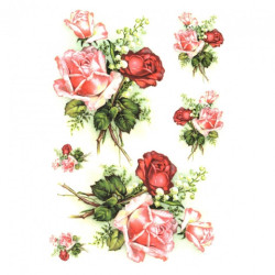Papier ryżowy do decoupage róża konwalia A4 ITD R330 - sklep plastyczn