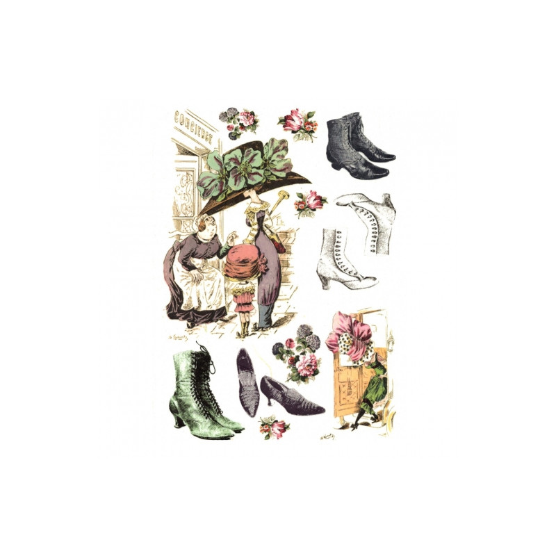 Rice paper for decoupage fashion hat shoes A4 ITD R335