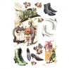 Papier ryżowy do decoupage moda kapelusz buty A4 ITD R335  - sklep pla