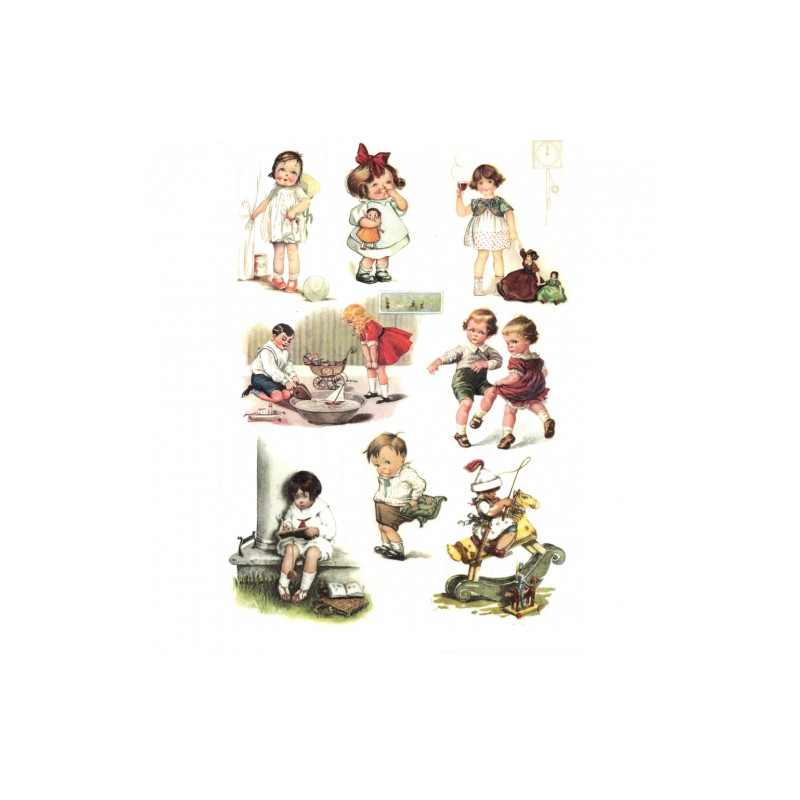 Rice decoupage paper kids play A4 ITD R339
