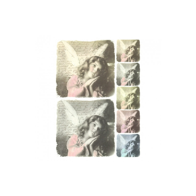 Papier ryżowy do decoupage dziecko aniołek A4 ITD R265 - sklep plastyc