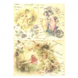 Papier ryżowy do decoupage vintage elfy A4 ITD R345 - sklep plastyczny