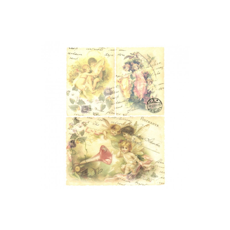 Papier ryżowy do decoupage vintage elfy A4 ITD R345 - sklep plastyczny