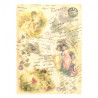 Rice paper for decoupage vintage elves inscriptions A4 ITD R344