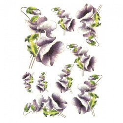 Papier ryżowy do decoupage fioletowe maki A4 ITD R273 - sklep plastycz
