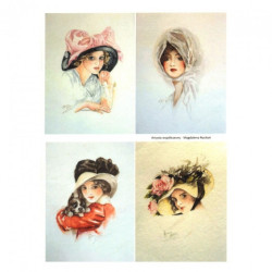 Rice paper for decoupage women portraits A4 ITD R281