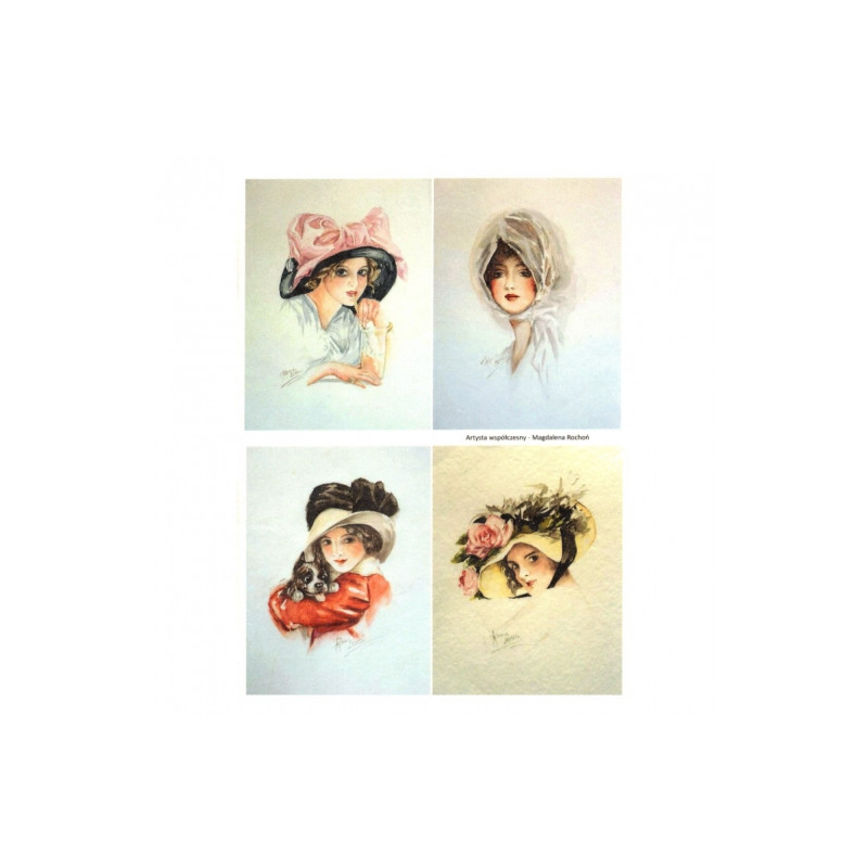Rice paper for decoupage women portraits A4 ITD R281