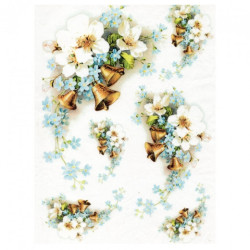 Rice decoupage paper flowers bells A4 ITD R360