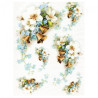 Rice decoupage paper flowers bells A4 ITD R360