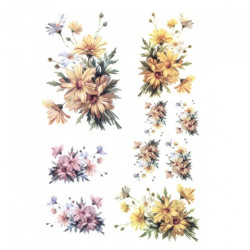 Papier ryżowy do decoupage kwiaty A4 ITD R249 - sklep plastyczny - sza