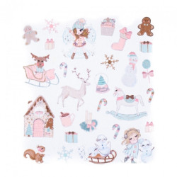 DP Craft naklejki z brokatem frosty pastels 28 sztuk - sklep plastyczn