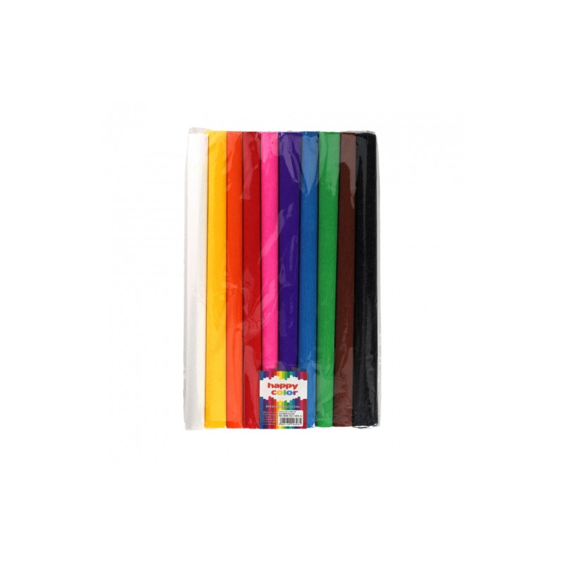 Happy Color tissue paper crinkled 10 rolls mix of colors 25x200cm