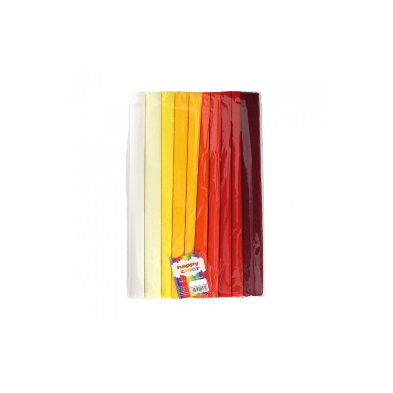 Happy Color bibuła marszczona 10 rolek 8 kolorów ciepłych 25x200cm - s