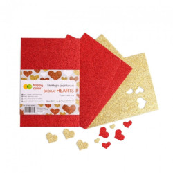 Happy Color naklejki serca brokatowe 5 arkuszy A5 - sklep plastyczny -