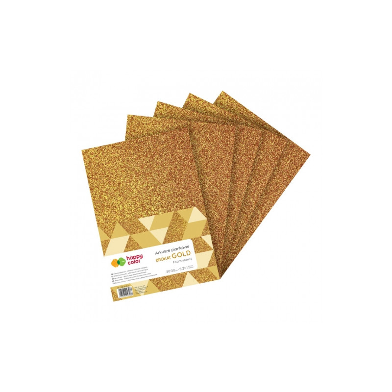 Happy Color glitter gold foam sheets A4 5 sheets