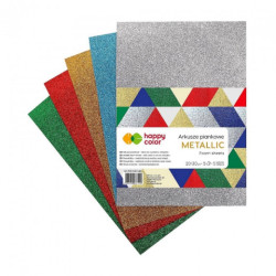 Happy Color arkusze piankowe metallic mix A4 5 kolorów - sklep plastyc