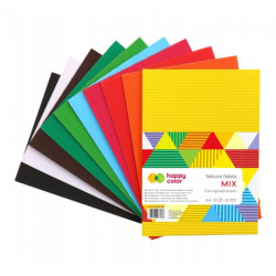Happy Color tektura falista mix A4 10 kolorów - sklep plastyczny - sza