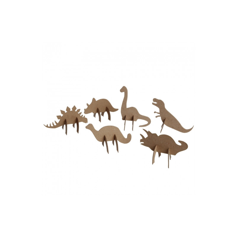 Happy Color set of 3D dino cardboard shapes 6 pcs 15x12 cm