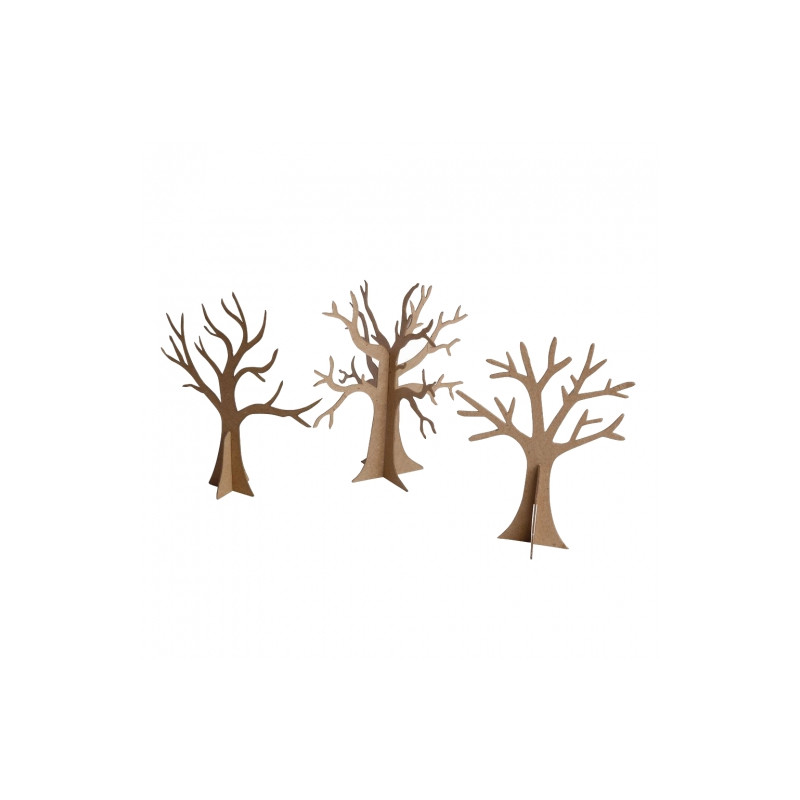 Happy Color set of cardboard shapes 3D trees 3 pcs 20 and 18 cm