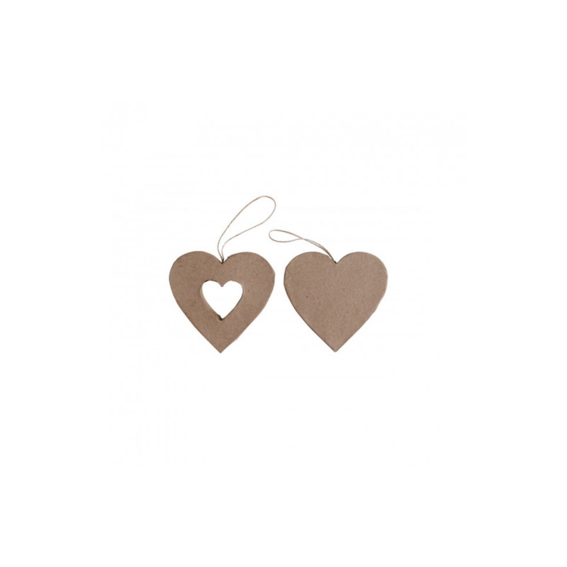 Happy Color shapes made of paper marche hearts 2 pcs 10x2.5 cm