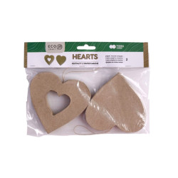 Happy Color shapes made of paper marche hearts 2 pcs 10x2.5 cm