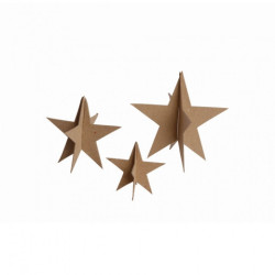 Happy Color set of cardboard shapes 3D stars 3 pcs 18, 13, 9 cm