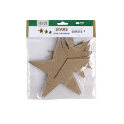 Happy Color zestaw kształtów tekturowych 3D stars 3 szt 18, 13, 9 cm -