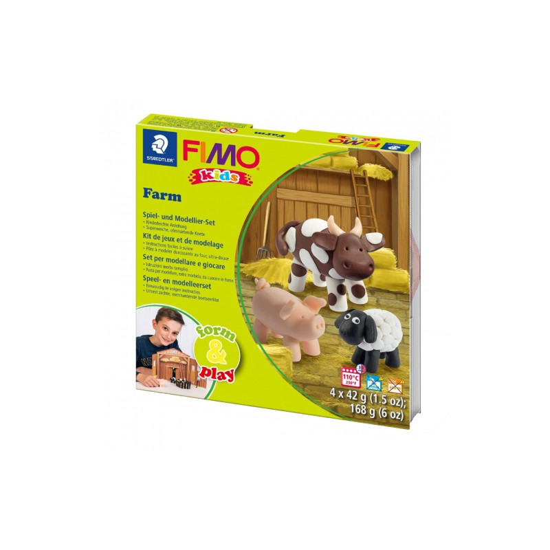 Fimo kids farm form & play modeling set 4x42g