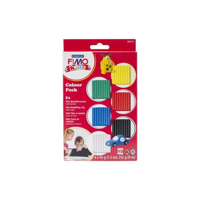Fimo kids zestaw modelin 6x42g (0, 1, 2, 5, 9, 33) - sklep plastyczny