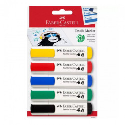 Faber-Castell zestaw 5 markerów do tkanin podstawowe kolory blister -