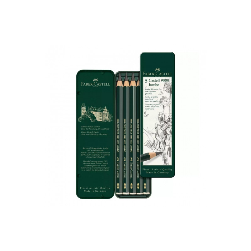 Faber-Castell 9000 zestaw 5 ołówków jumbo - sklep plastyczny - szał dl