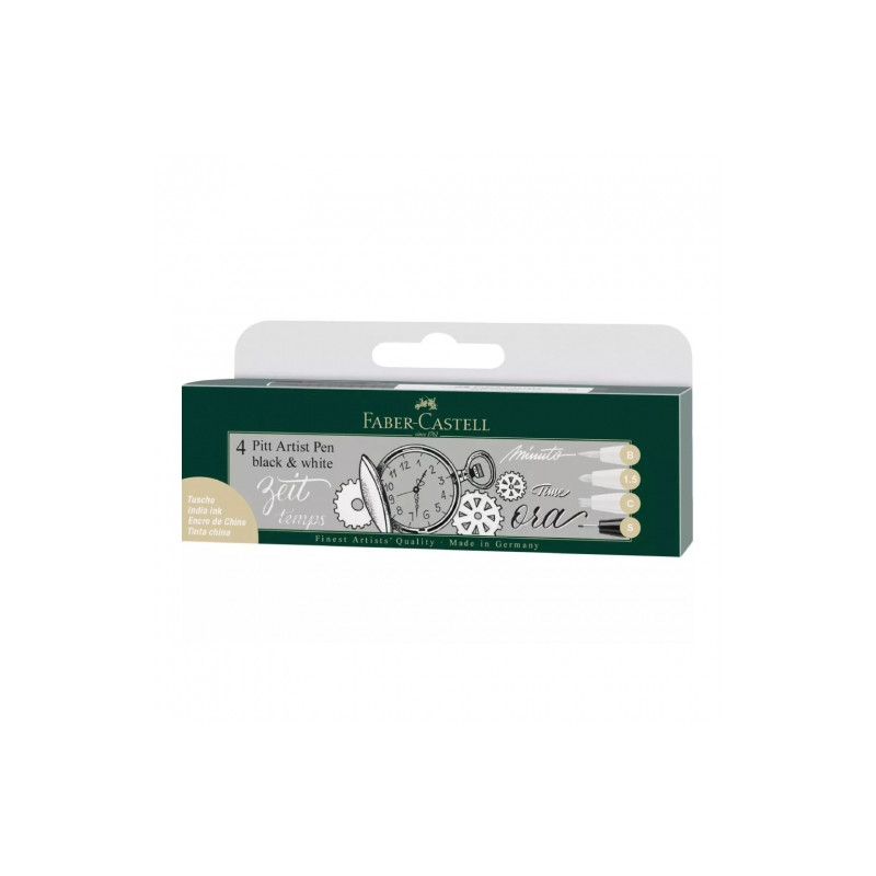 Faber-Castell pitt artist pen black&white 4 szt - sklep plastyczny - s
