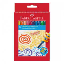 Faber-Castell zestaw 12 szt kredek woskowych twist - sklep plastyczny