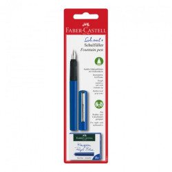 Faber-Castell pióro wieczne szkolne niebieskie + 6 naboi - sklep plast
