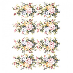 Rice decoupage paper flowers bouquets A4 ITD R378
