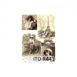 Papier ryżowy do decoupage paris vintage R441 - sklep plastyczny - sza