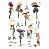 Rice paper for decoupage paris fashion A4 ITD R336