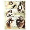 Papier ryżowy do decoupage retro muzyka  R373 - sklep plastyczny - sza
