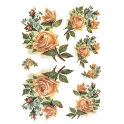 Papier ryżowy do decoupage kwiaty róże A4 ITD R251 - sklep plastyczny