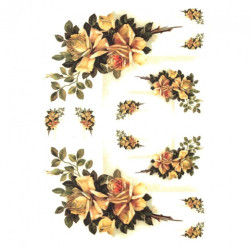 Rice decoupage paper roses A4 ITD R255