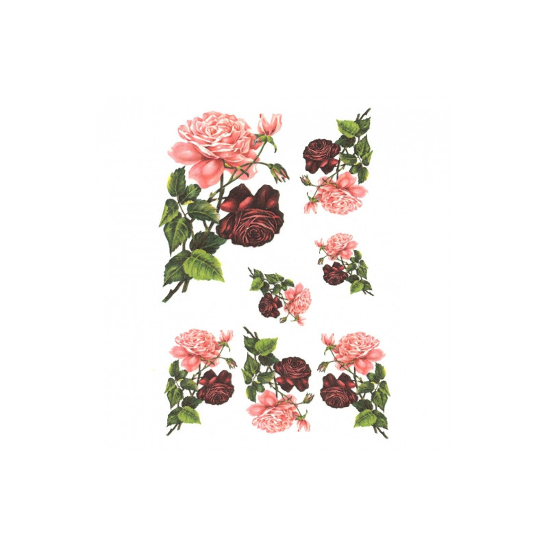 Rice decoupage paper roses A4 ITD R253