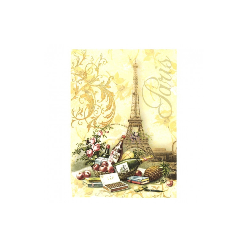 Rice paper for decoupage paris eiffel tower A4 ITD R333