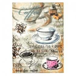 Rice decoupage paper coffee A4 ITD R351