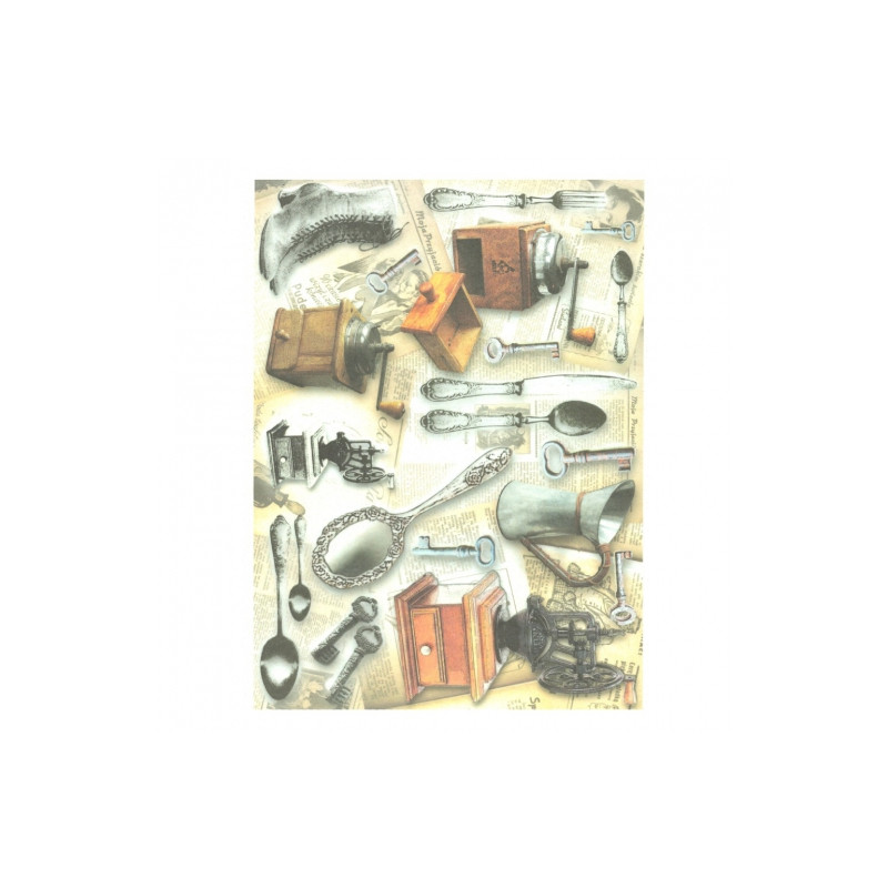 Papier ryżowy do decoupage sztućce młynek do kawy A4 ITD R349 - sklep