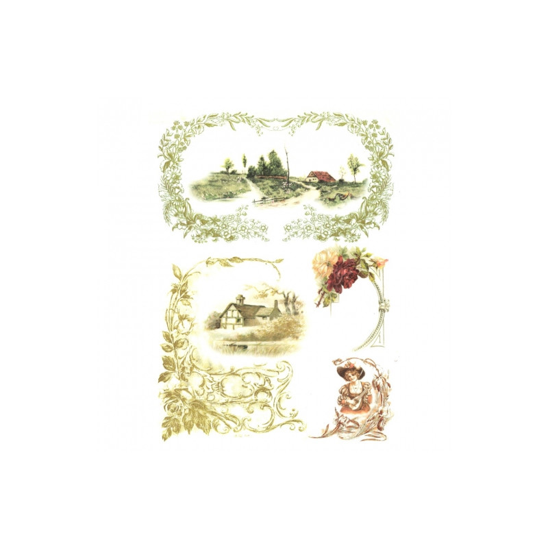 Rice paper for decoupage landscape ornaments A4 ITD R347