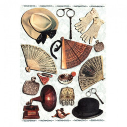 Rice paper for decoupage fans hats A4 ITD R371