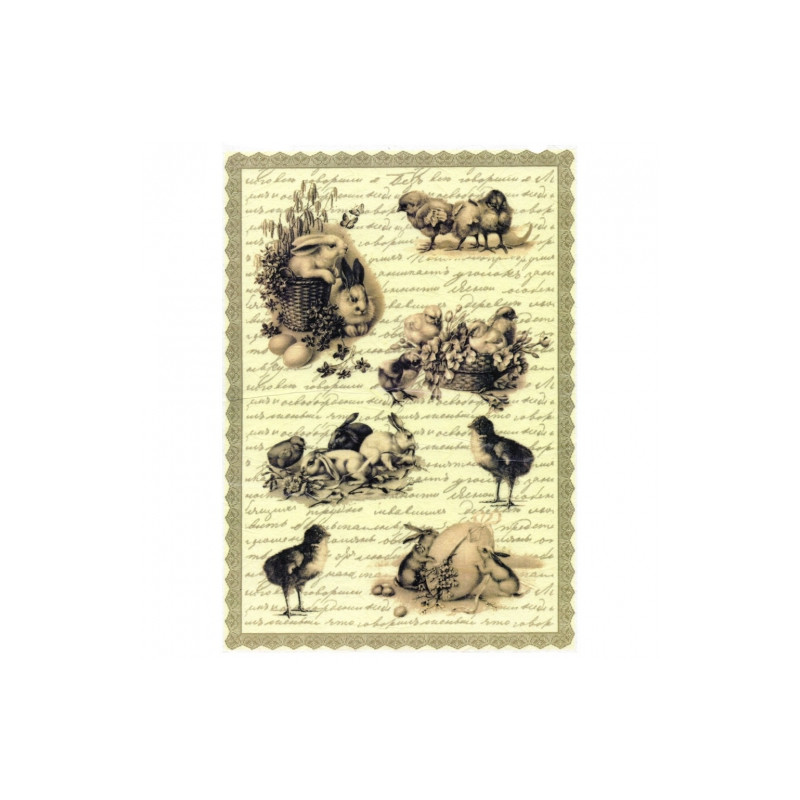 Papier ryżowy do decoupage A4 ITD R267 wielkanoc retro - sklep plastyc