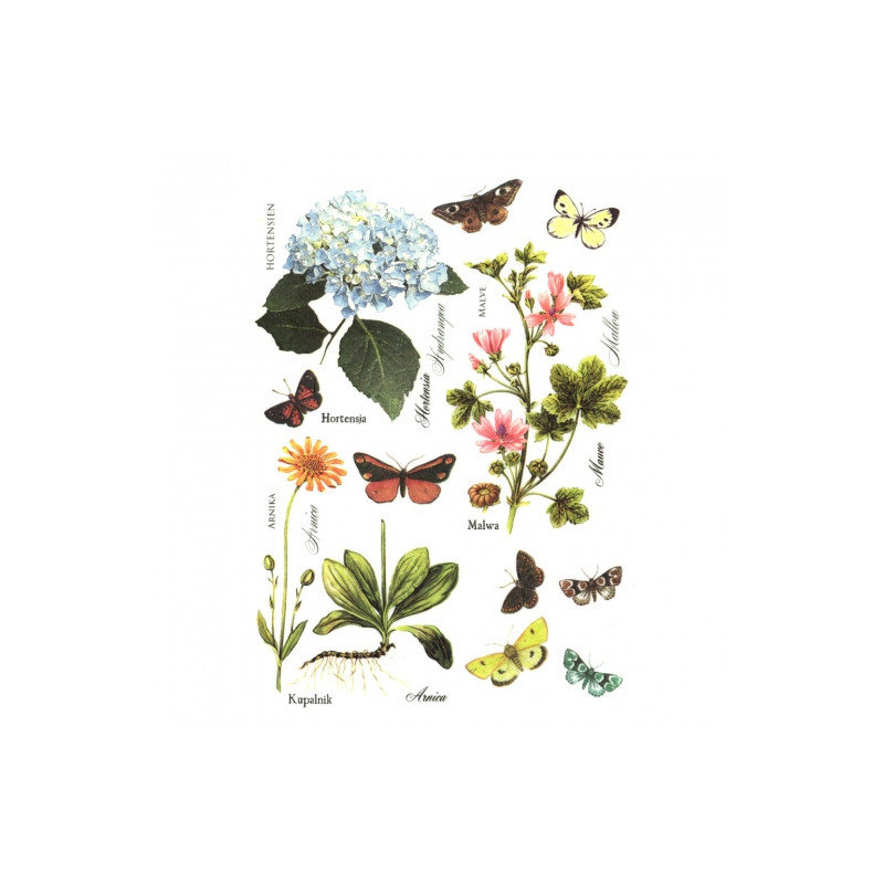 Rice decoupage paper flowers butterfly A4 ITD R403