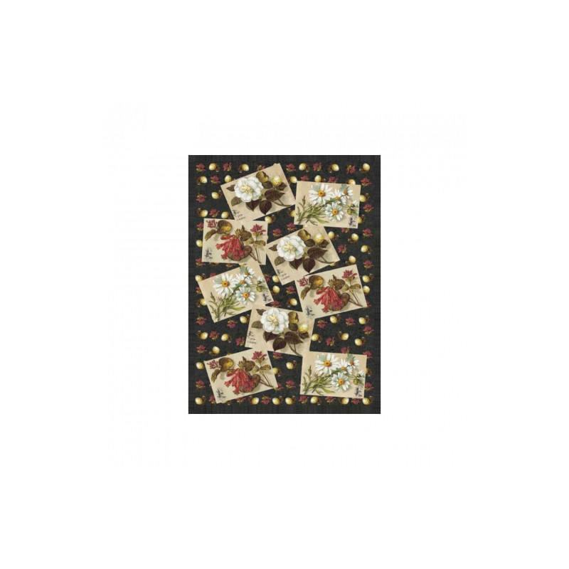 Decoupage paper flowers, postcards CAL034E